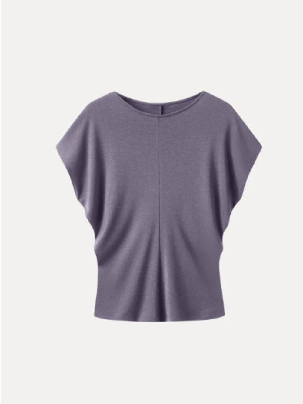 OGL Lavender Short Sleeve Draped Knit Tee